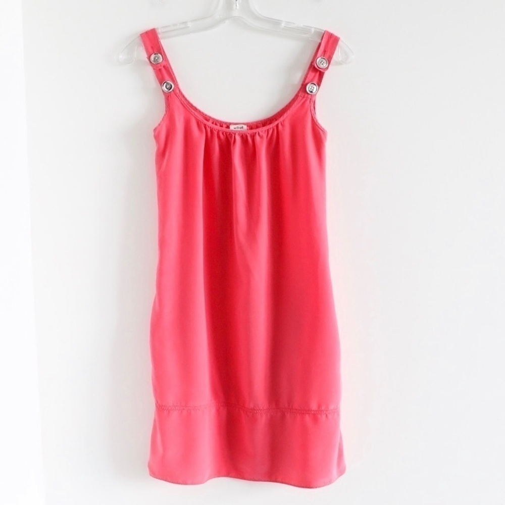 Wilfred Aritzia silk pink mini dress light breezy beach XS short pinafore casual